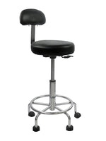 Round Hydraulic Rolling Stool w/ Back Support