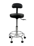 Round Hydraulic Rolling Stool w/ Back Support