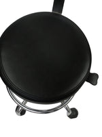 Round Hydraulic Rolling Stool w/ Back Support