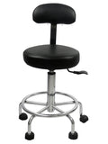 Round Hydraulic Rolling Stool w/ Back Support