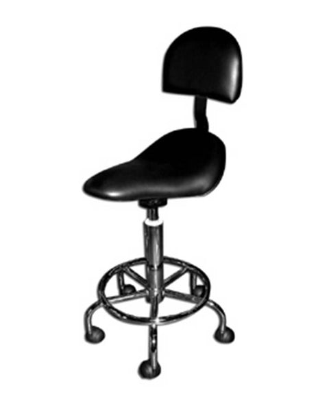 Saddle Stool Black with Back Support